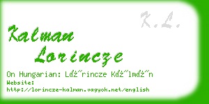 kalman lorincze business card